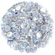 Czech 2-hole Cabochon beads 6mm Crystal Silver Rainbow